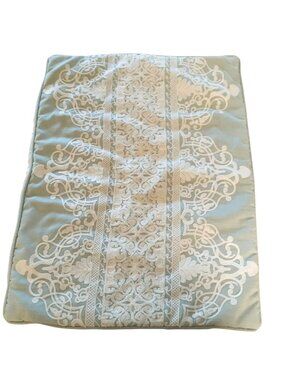 J. Queen Pillow 19"W x 26"L Sage Green with Cream Embossed Design